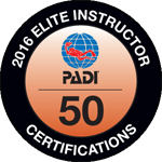 PADI Elite 50 Instructor 2016